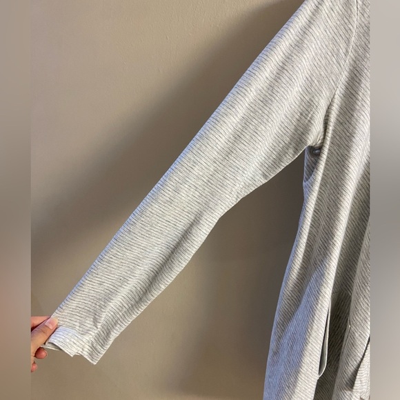 J Jill Pure Jill cascading cardigan  striped heather grey pima cotton XS/S - Picture 6 of 8